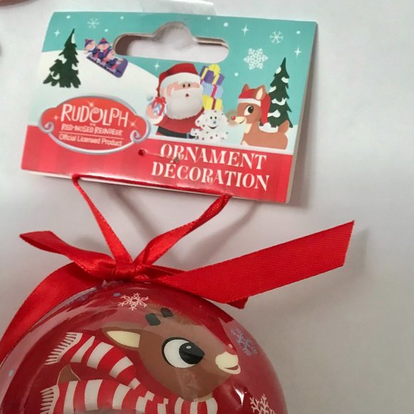 Rudolph Hanging Ornament Merry Christmas Acrylic Bulb Ornament - Picture 2 of 3